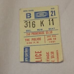 Vintage Concert Ticket - The Police